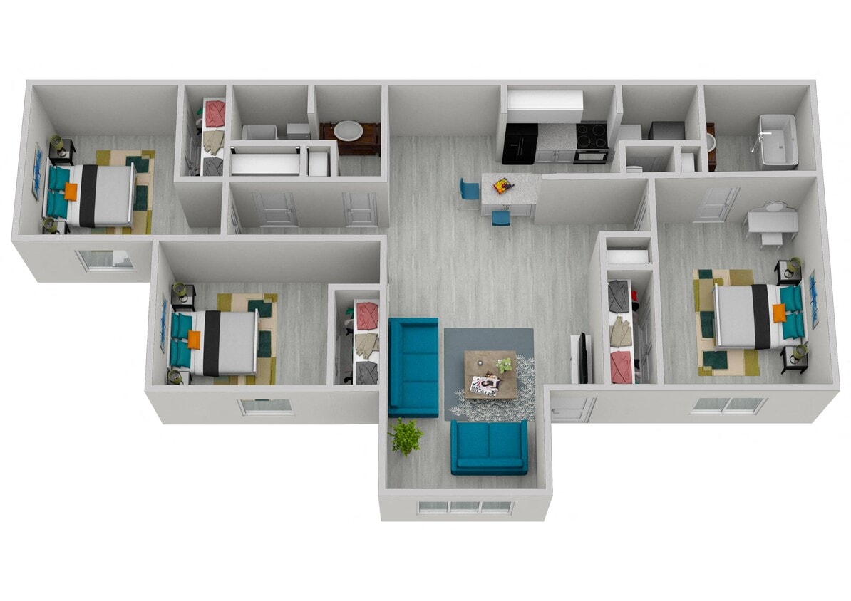 Floor Plan - 3 Bed 2 Bath