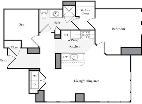 Floor Plan - 1 Bedroom K