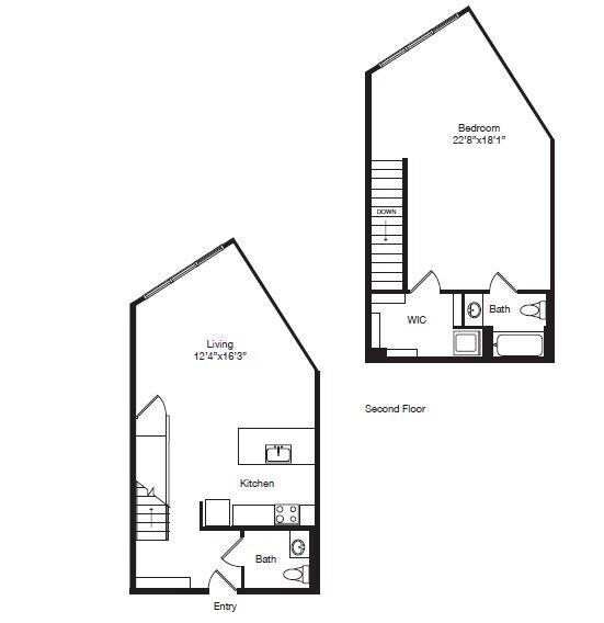 Floor Plan - AT03 | 1X1.5 Townhome