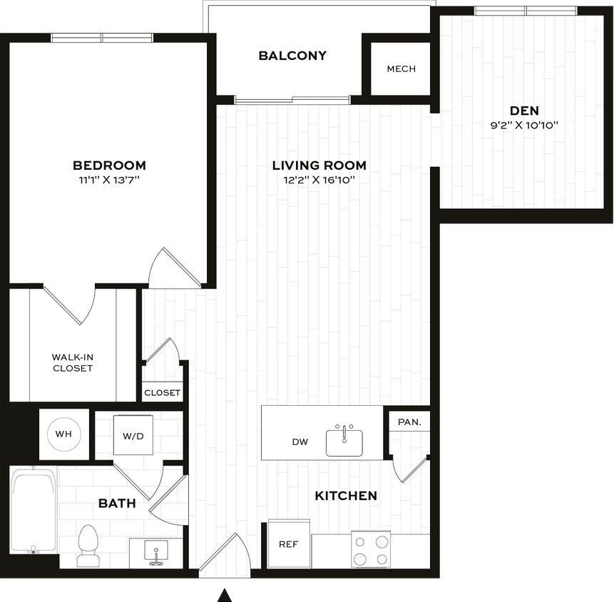 Floor Plan - 1 Bed/1 Bath Den-C1