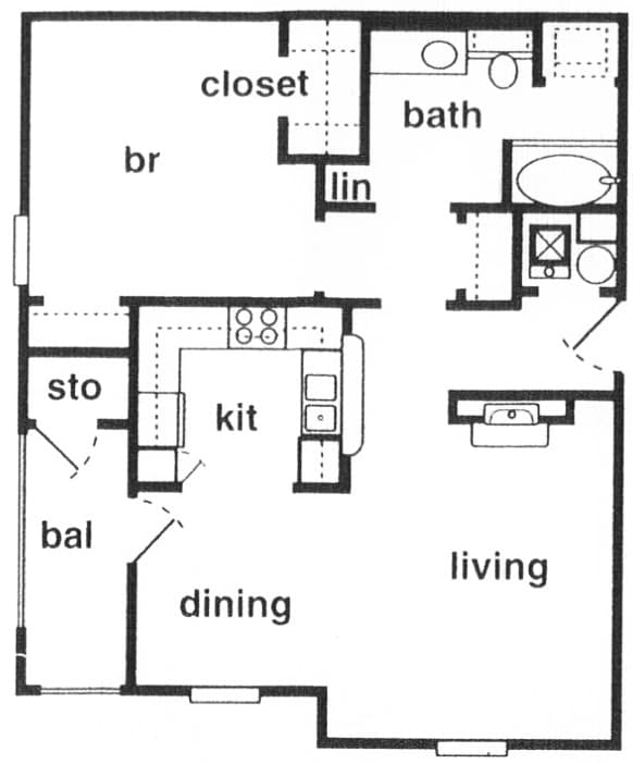 1BR/1BA - 1 BD/ 1 BA 860