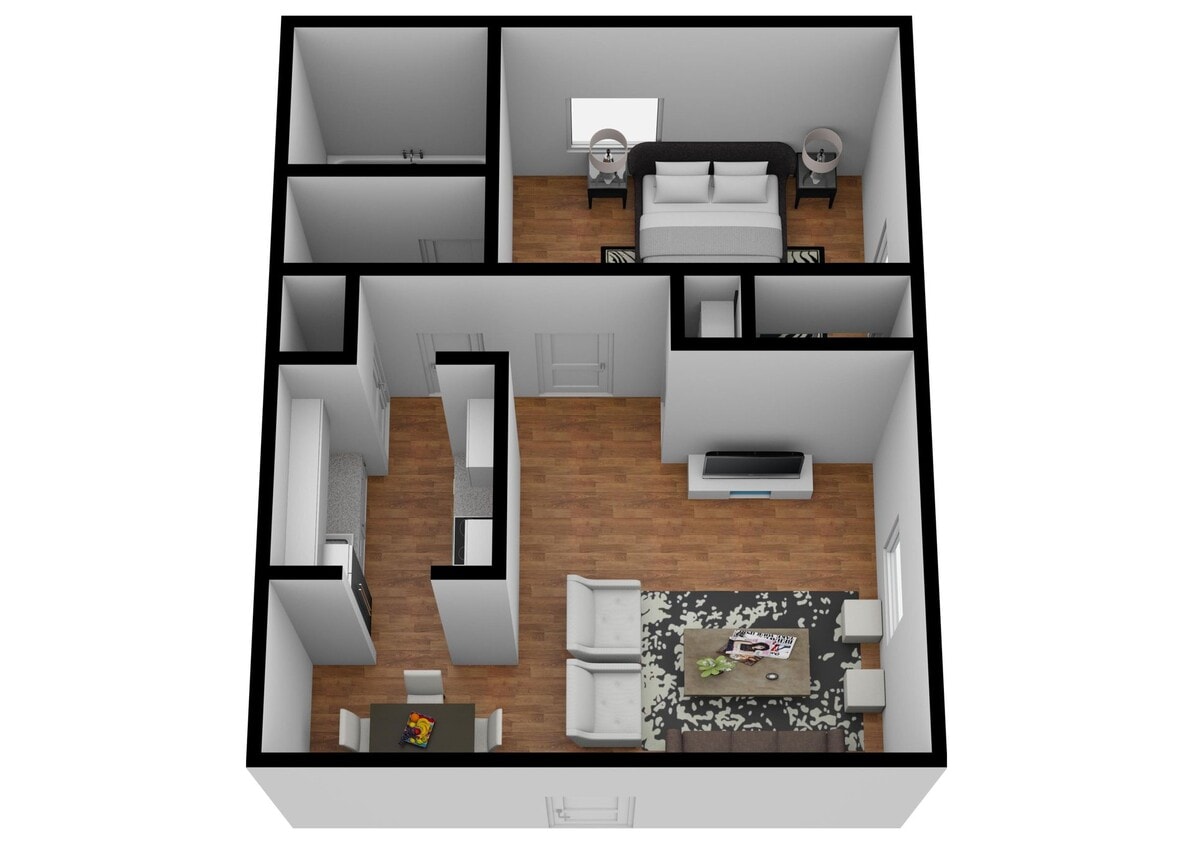 Floor Plan - 1 BR 1 BA 