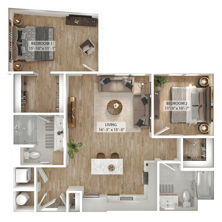 Floor Plan - 2 Bed/2 Bath-B5