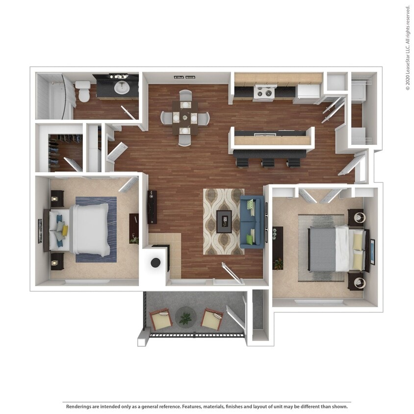 Floor Plan - 2 Bed 1 Bath 1006 SqFt (926 Net)