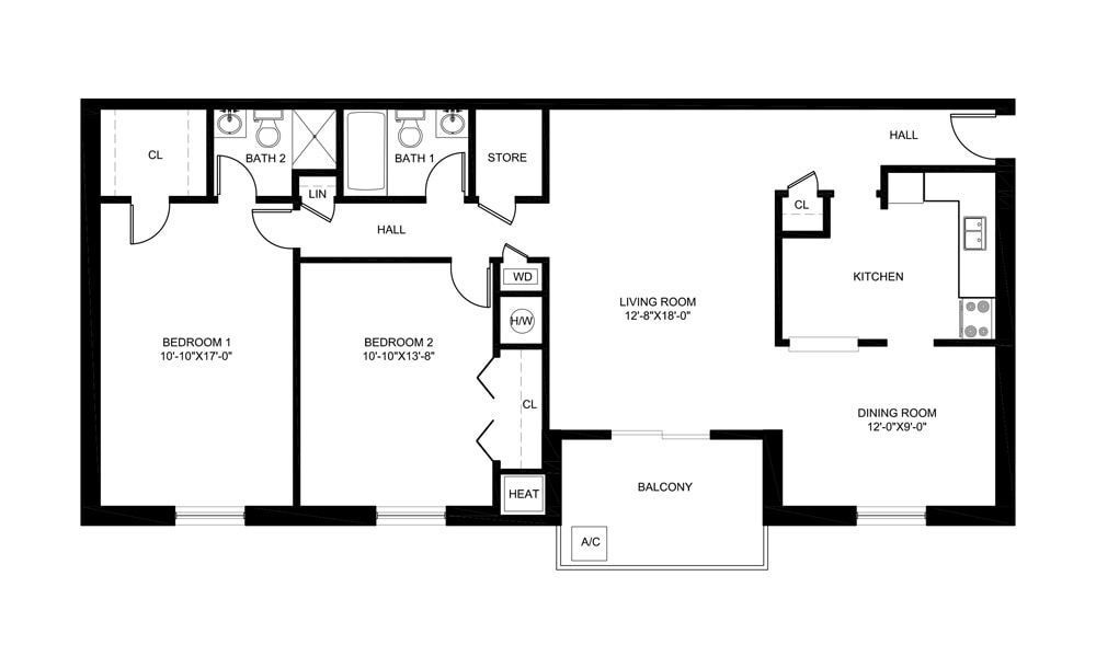 Floor Plan - CH1-2B-U