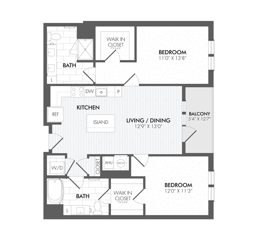 Floor Plan - 2 Bed/2 Bath-B1
