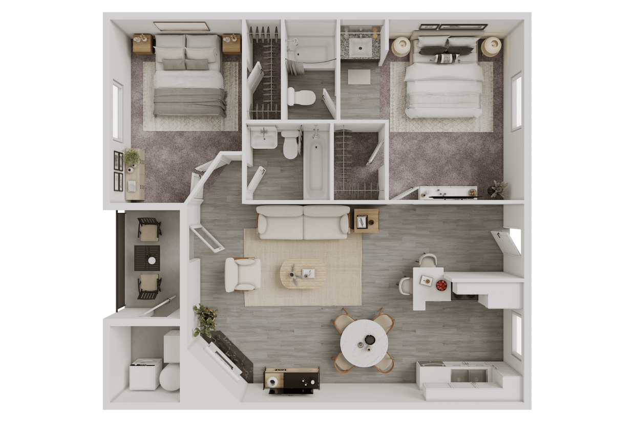 Floor Plan - RENOVATED ANDORRA  - 971 SQ FT