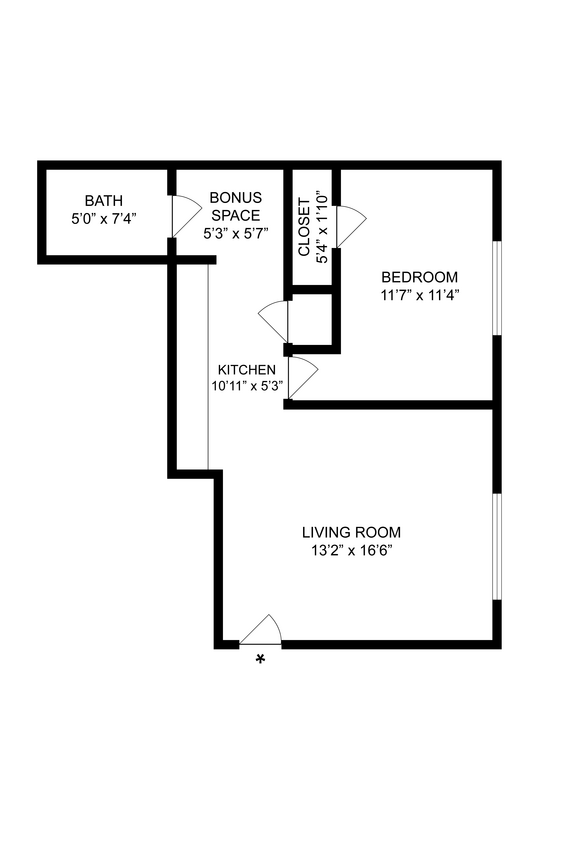 Floor Plan - One Bedroom A