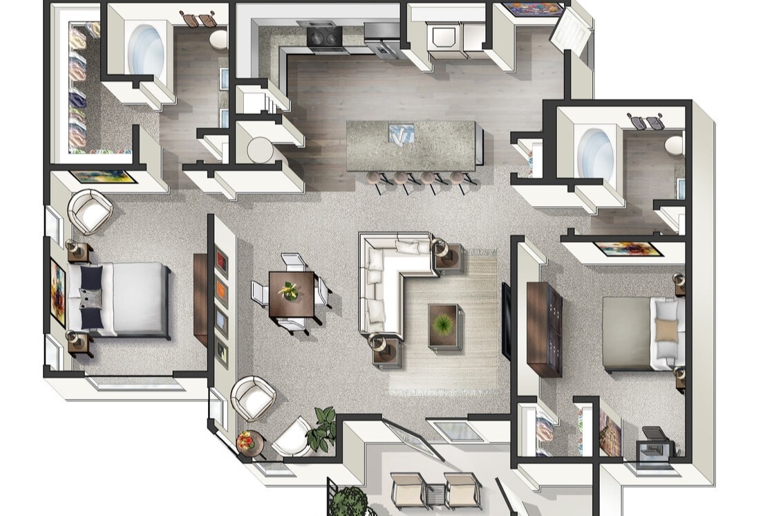 Hickory II- 2B 2BA- 1327 SF - Los Angeles