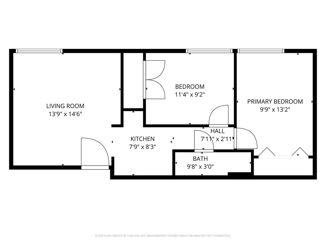 Floor Plan - Two Bedroom One Bath