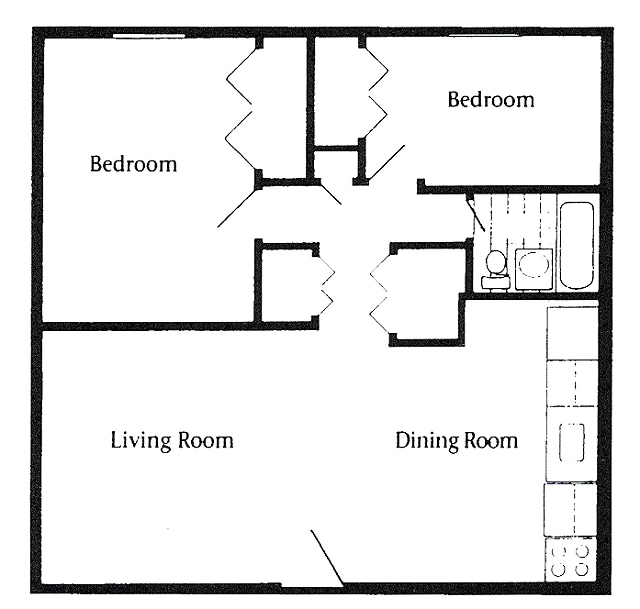 2 Bedroom 1 Bathroom - 2 Bed 1 Bath Garden 2nd Floor