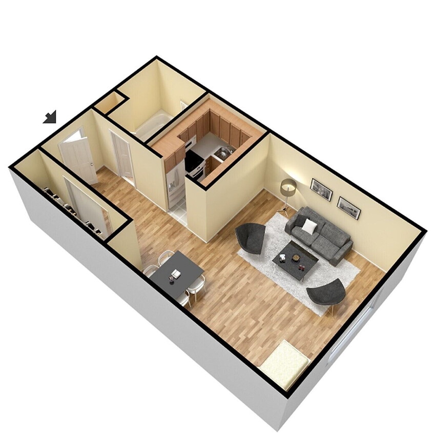 Floor Plan - Studio - Furnished