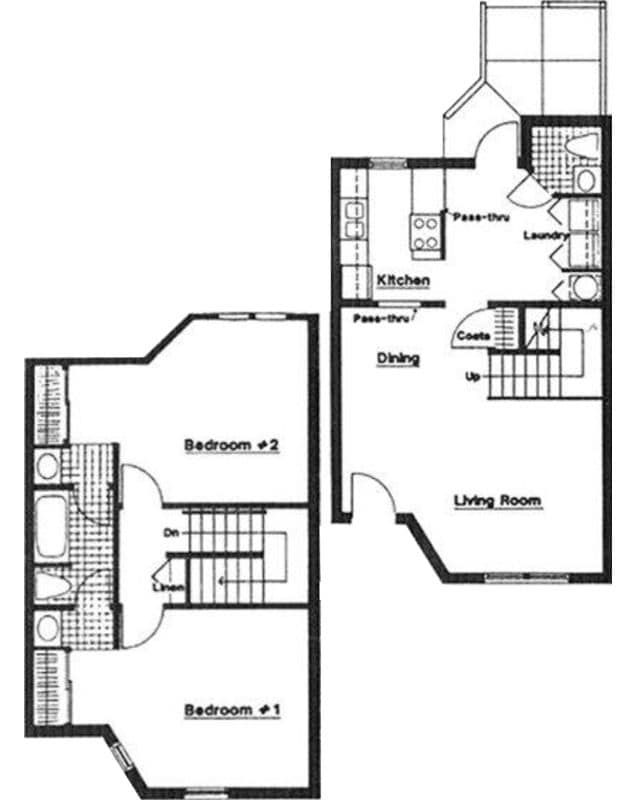 2BR/1BA - TH2