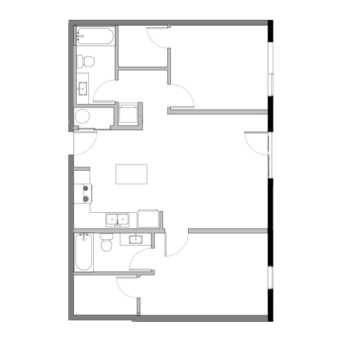 2x2 A Floorplan - The Michigan