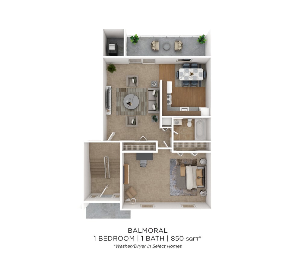 Floor Plan - One Bedroom - Balmoral