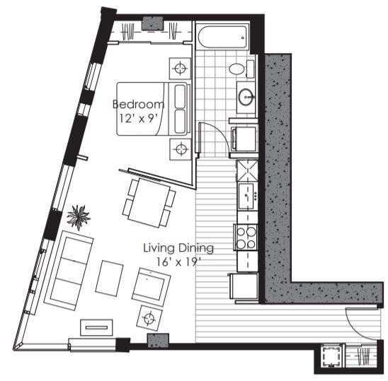 Floor Plan - 1x1 D
