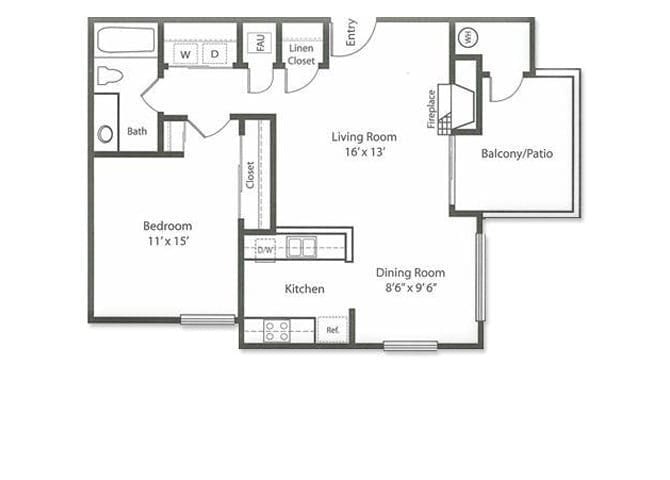 Floor Plan - 1x1