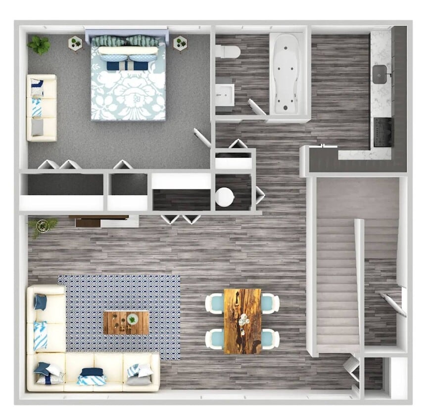 Floor Plan - Upgraded One Bedroom
