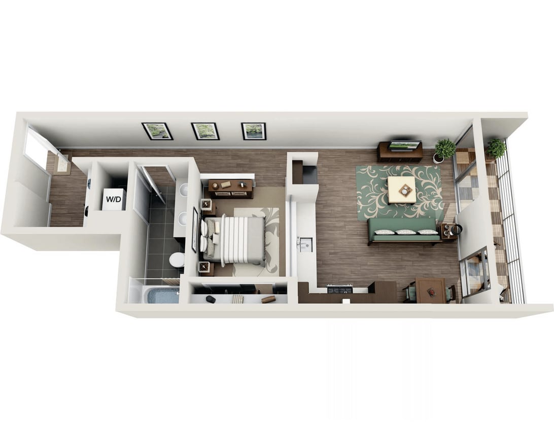 Floor Plan - 1 Bedroom - 778 sqft