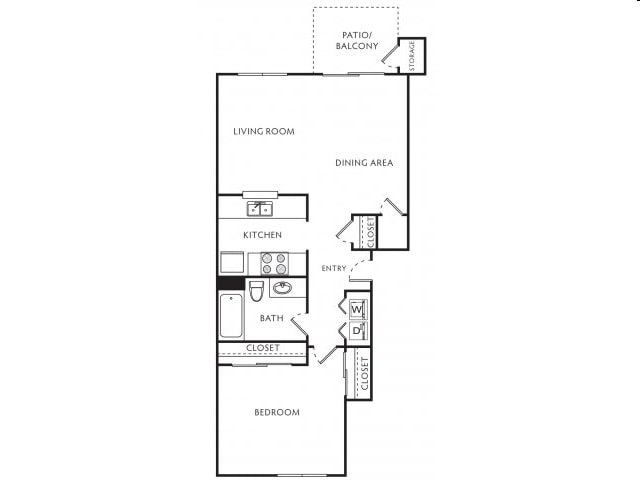 Floor Plan - 1 Bedroom/1 Bath Classic