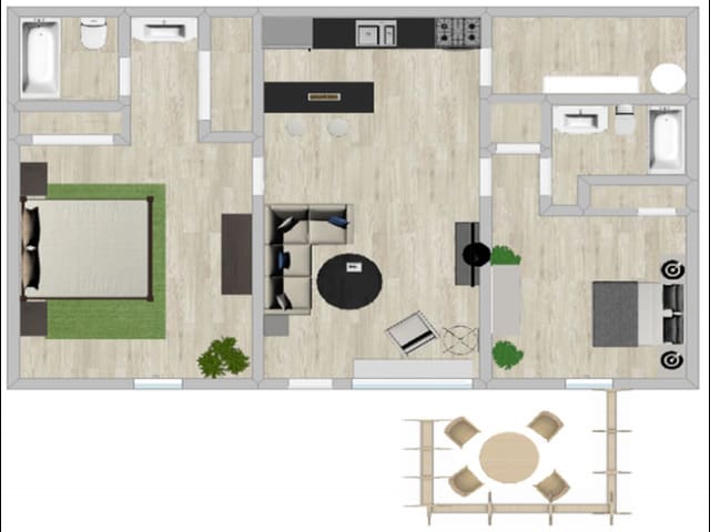 Floor Plan - 2x2