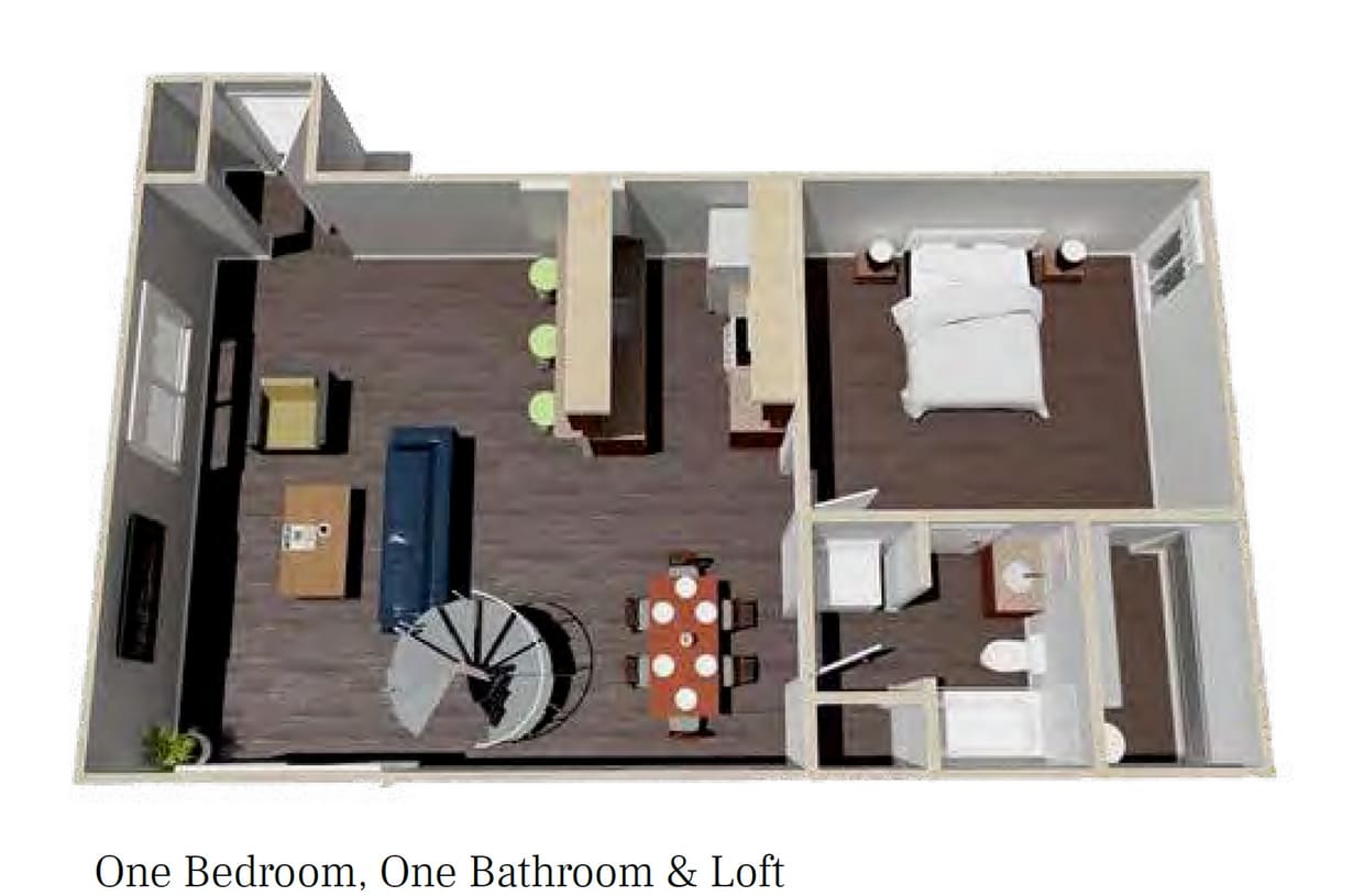 One Bedroom with Loft - 1x1 Loft Classic