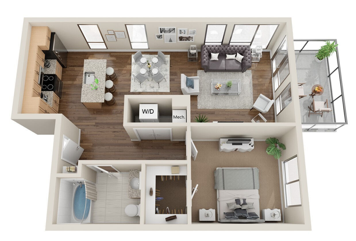 AA5 floor plan Flats on D - AA5