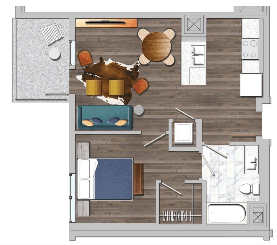 Floor Plan - 1 Bedroom K2