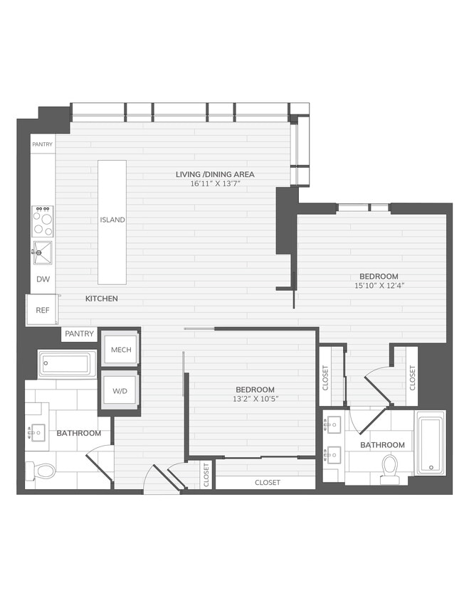 Floor Plan - 2 Bed/2 Bath JR 2B-A ANSI A_880 P