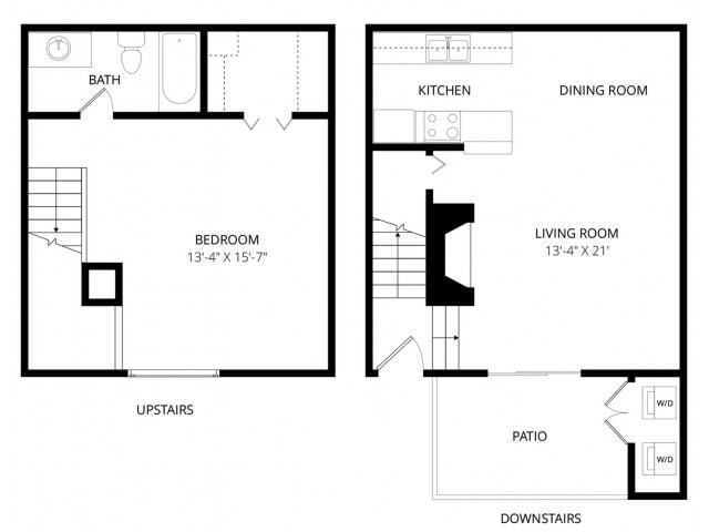 Floor Plan - 1x1 Townhouse