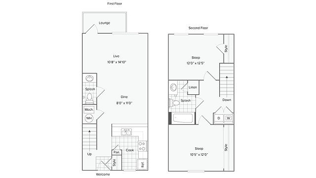 2x1.5 - 2 BR x 1.5 BA Townhome w/ Garage - Cherry Hills II
