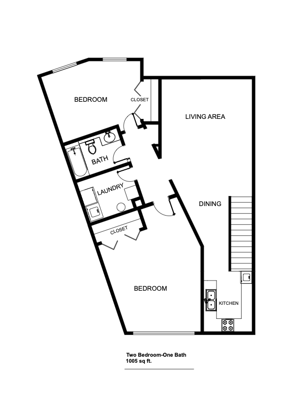 Floor Plan - 2 Bed 1.5 Bath
