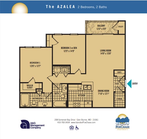 IOFC - 1BDEN / 2 BA (Azalea) - One Bedroom w/ Den - Azalea