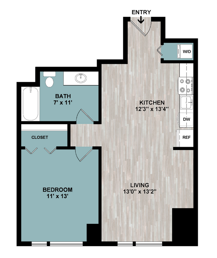 A1 | 1-Bedroom Floorplan - A1