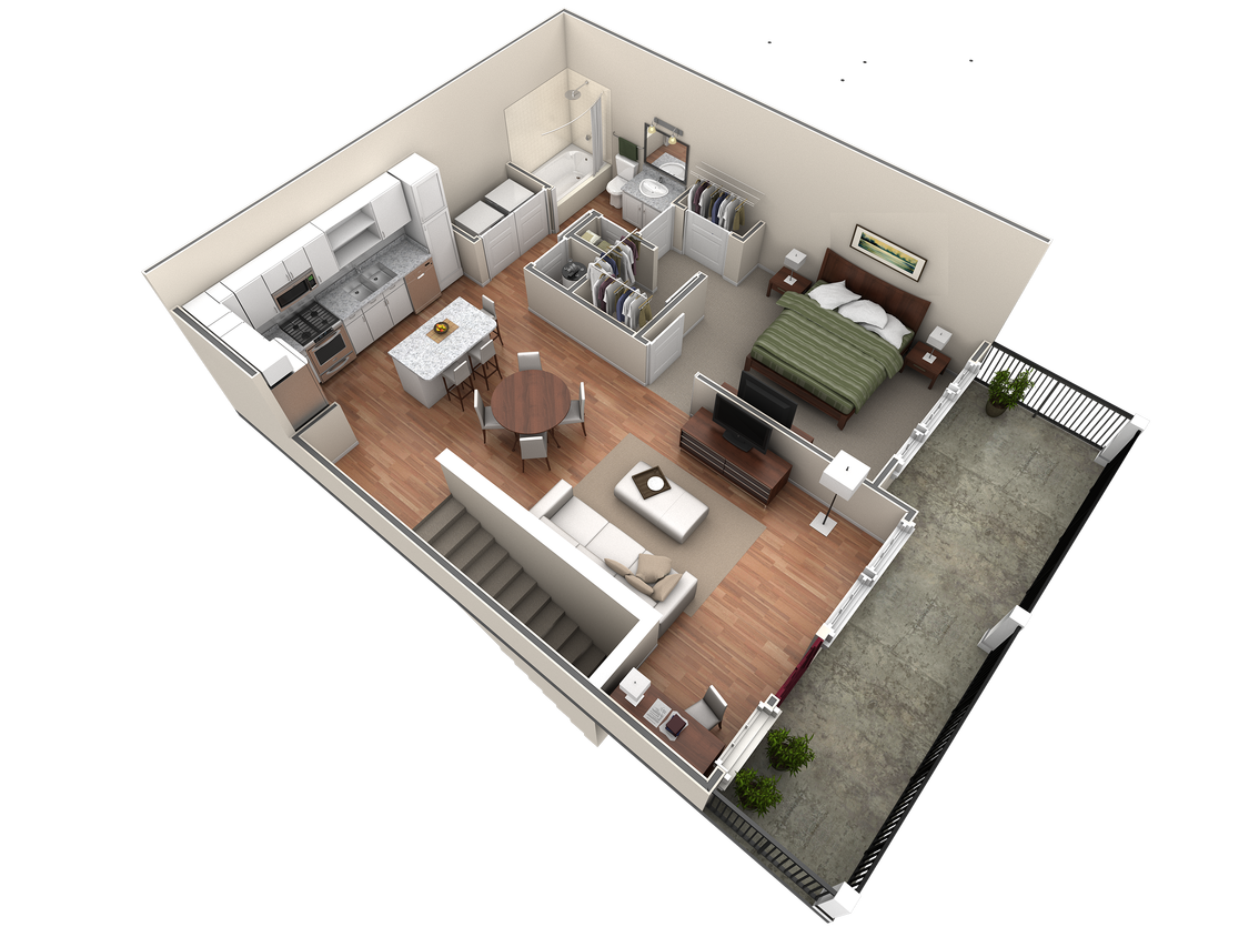 Floor Plan - 1 BR Designer Overlook