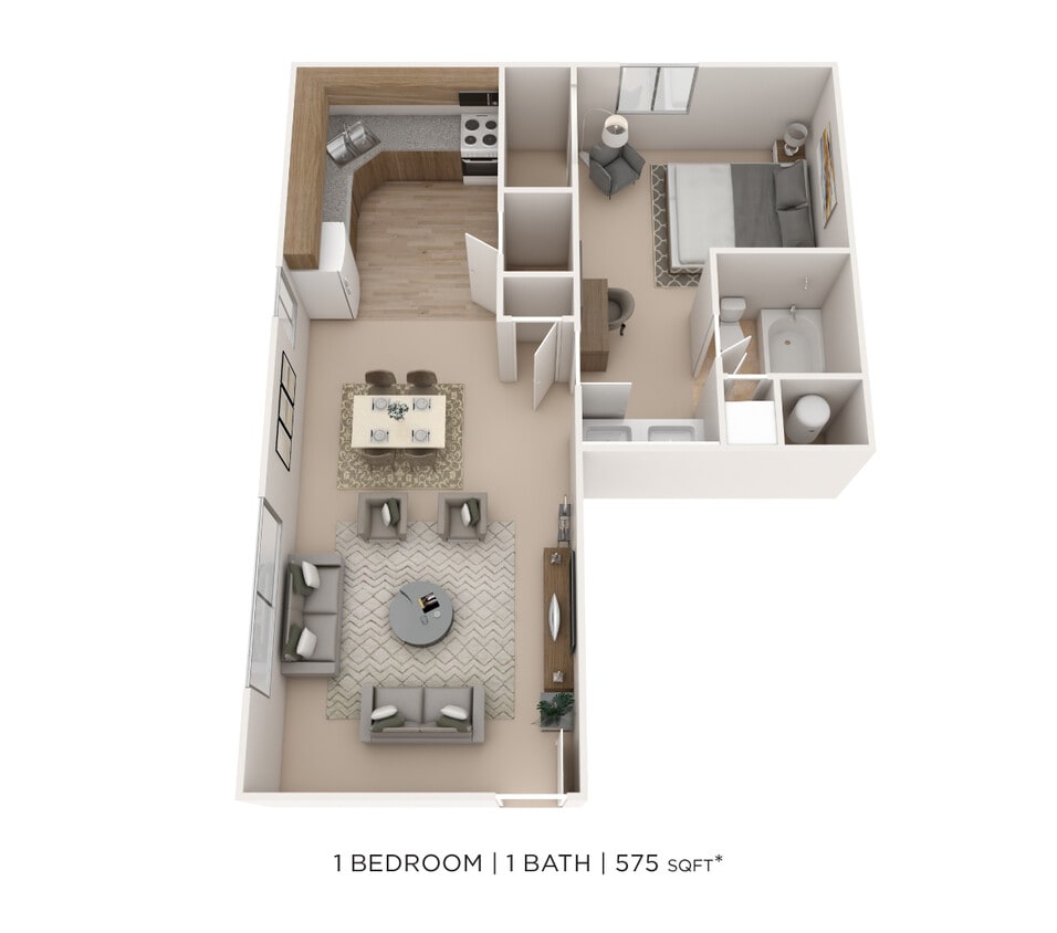 Floor Plan - One Bedroom- 575qft