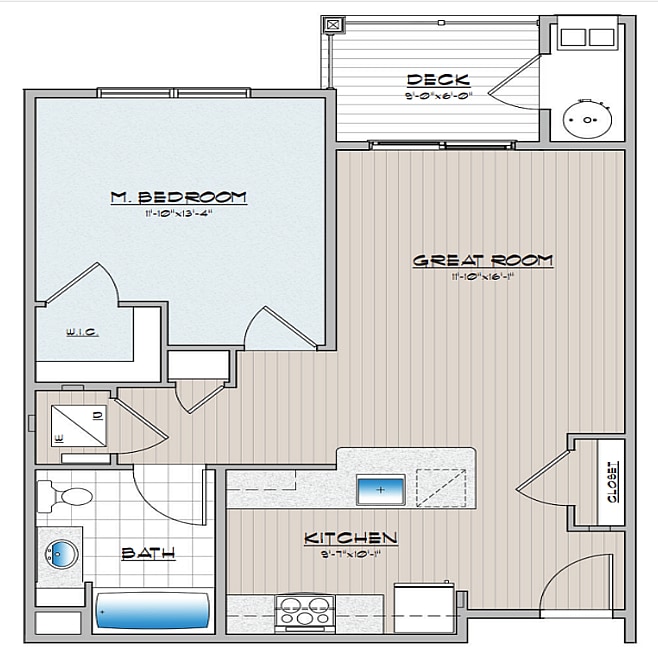 Cambria Phase 2, 1 Bedroom 1 Bath ADA - 1 Bedroom 1 Bathroom ADA