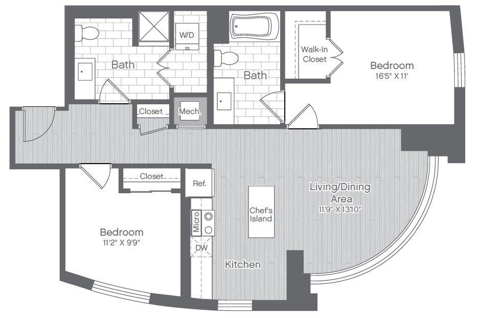 Floor Plan - 2 Bed/2 Bath-B9