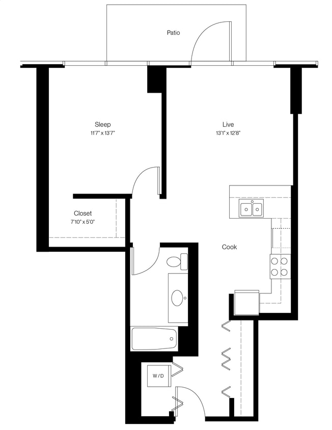 Floor Plan - 1 Bed/1 Bath 