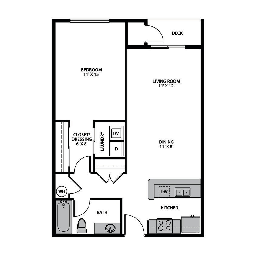 Floor Plan - One Bedroom Interior