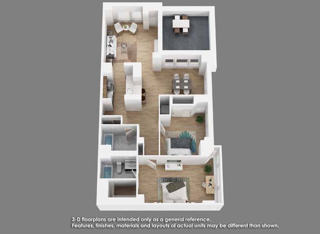 Floor Plan - 2 Bedroom 2 Bath- B12