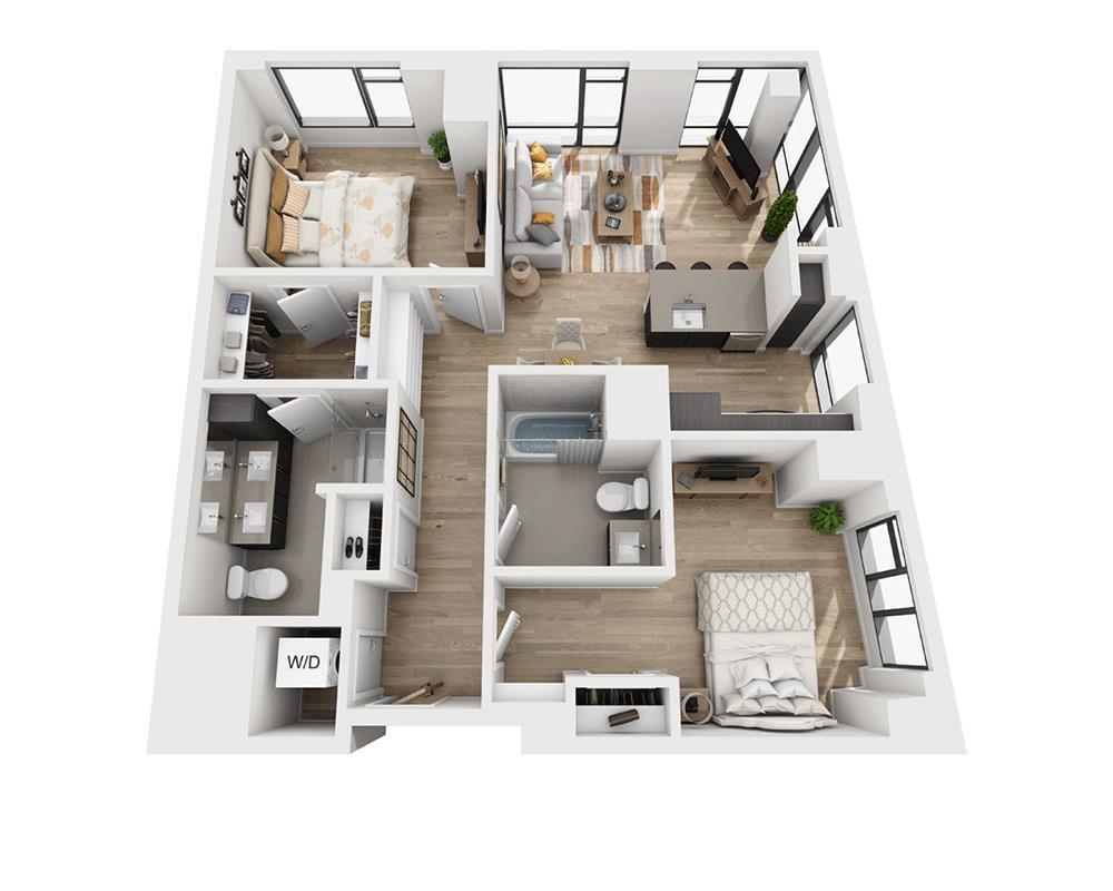 Floor Plan - Two Bedroom B2K