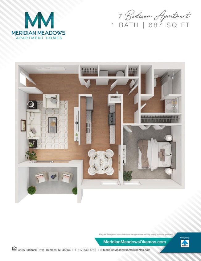 Floor Plan - 1 Bedroom