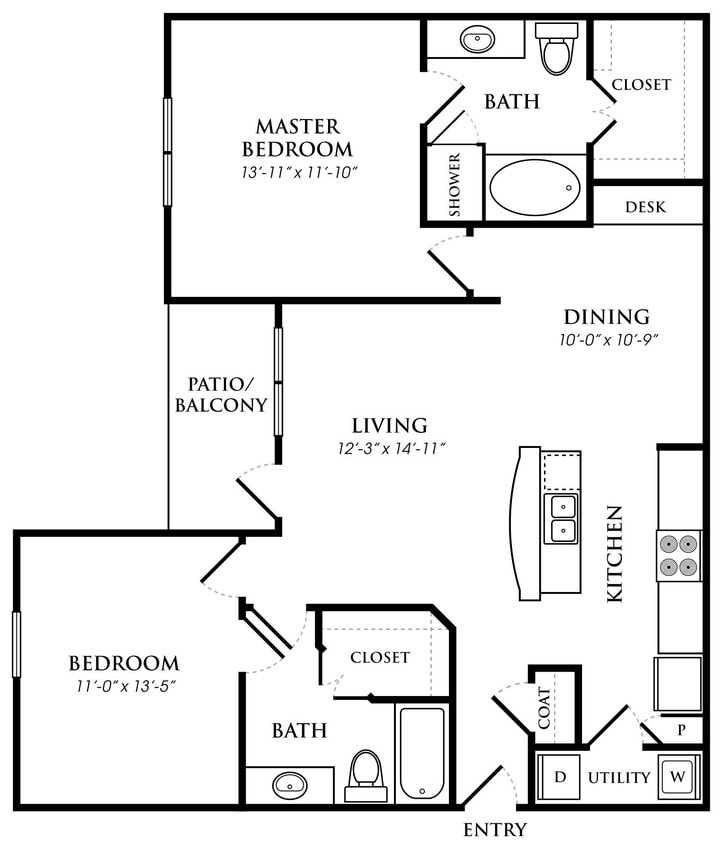 Montage at Cinco Ranch - The Chesterfield - 2 Beds - 2 Baths - 1112 Sq. ft. - The Chesterfield