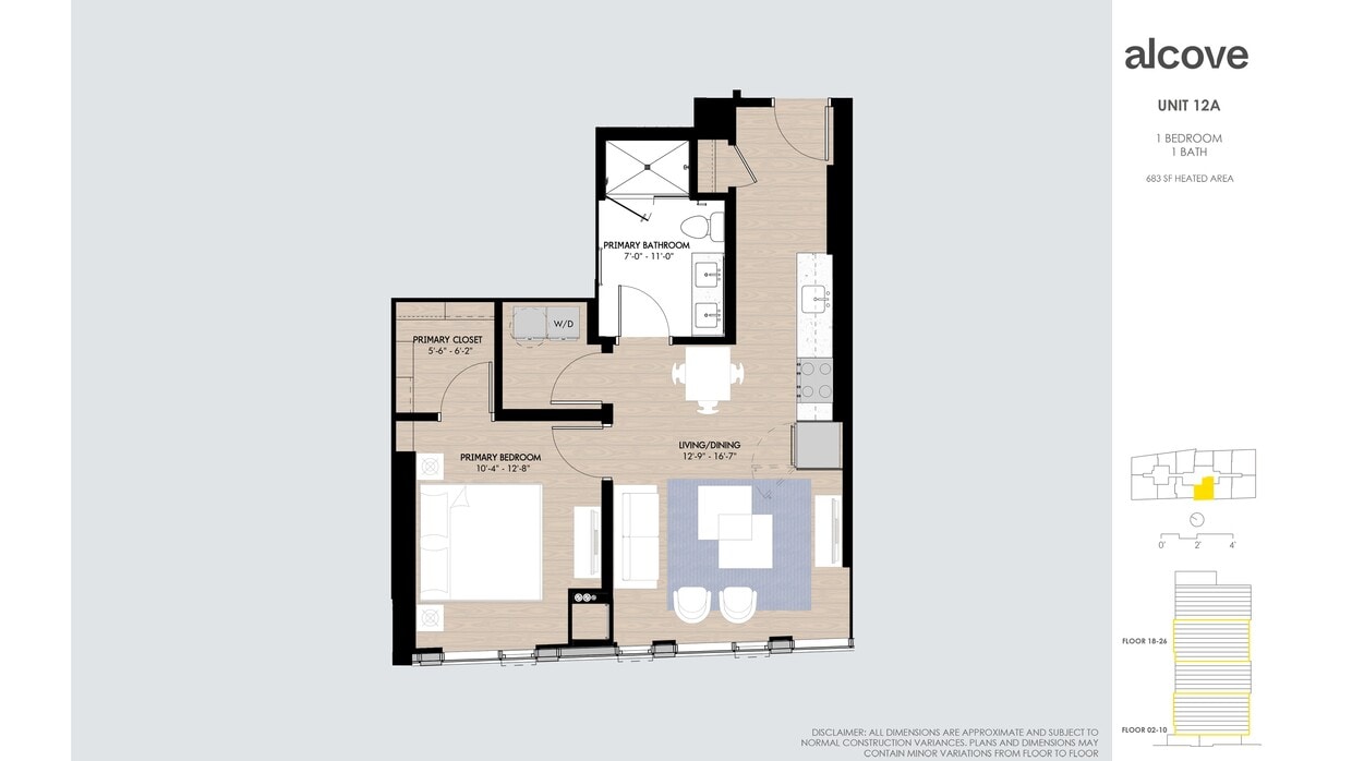 Floor Plan - Alcove One Bedroom 12