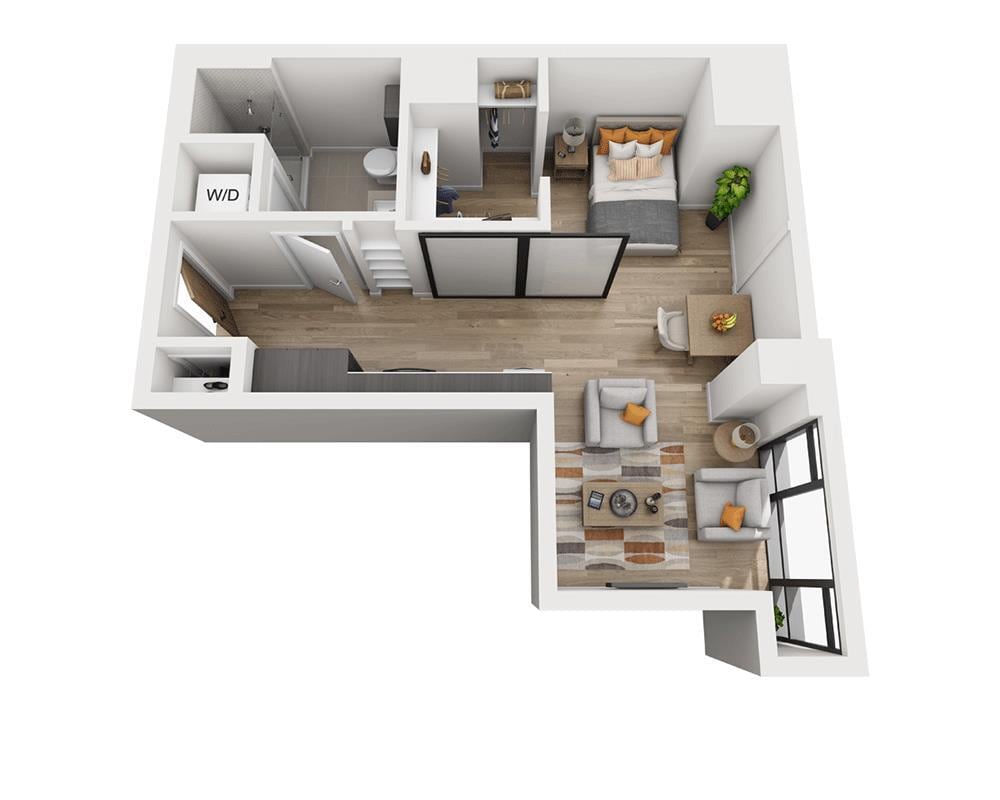 Floor Plan - Studio E1AC