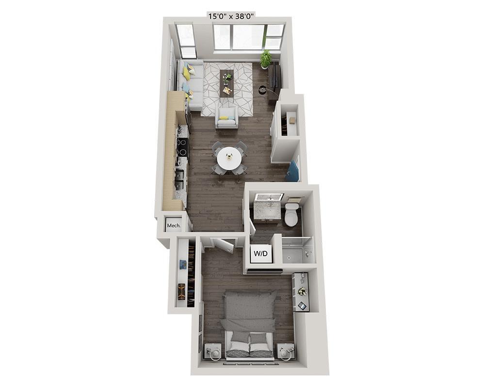 Floor Plan - One Bedroom A1C