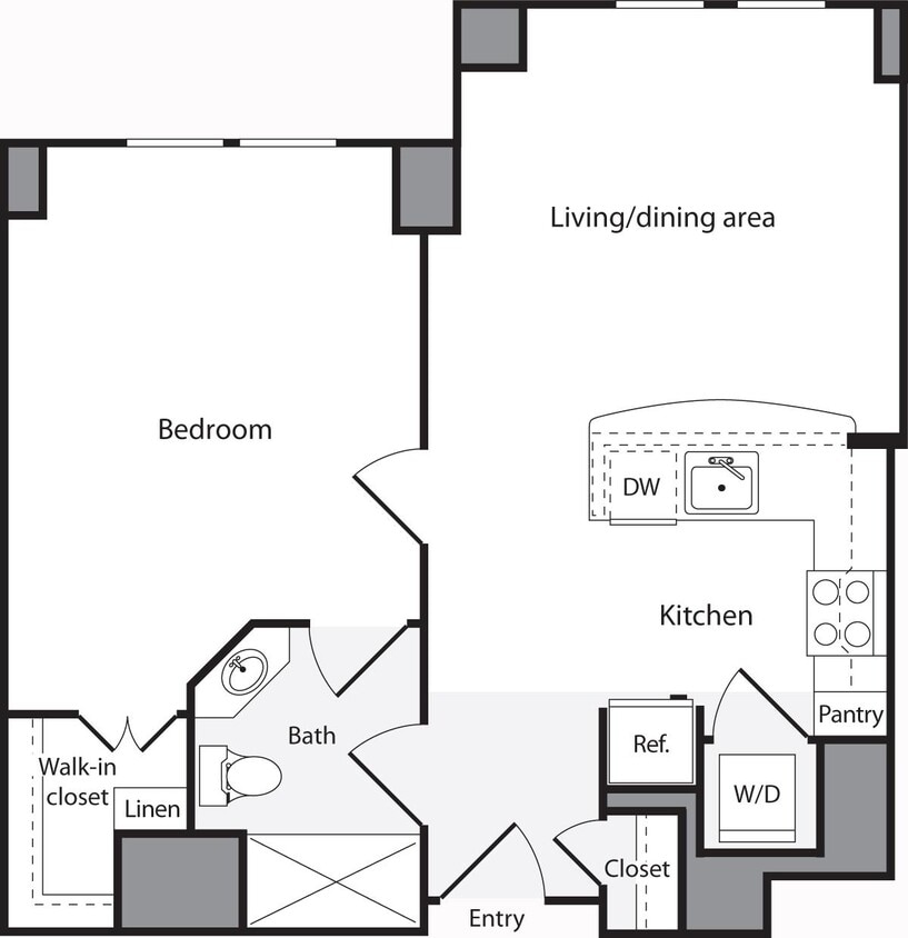 Floor Plan - 1 Bedroom CS
