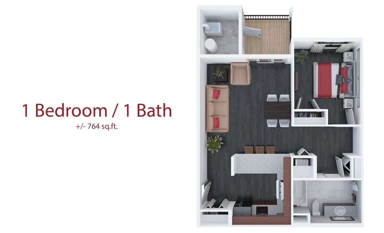 Floor Plan - 1 Beds | 1 Baths | Beautiful Spacious $2,400