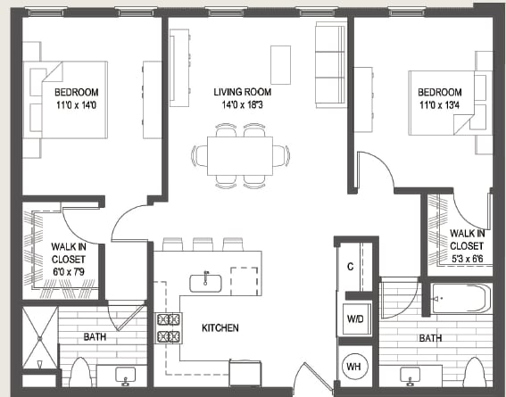 Floor Plan - Two Bedroom